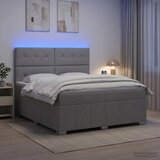  LED okvir za krevet s madracem Svjetlosiva 140 x 190 cm Tkanina | shoptok.hr