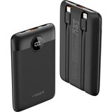 Veger powerbank 10000 mAh s ugrađenim kabelima Type C / Lightning PD QC3.0 2A 22.5W C11 (W1170) crni | shoptok.hr