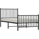  Metalni okvir kreveta uzglavlje i podnožje crni 90x190 cm | Eponuda.com