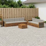  Set vanjskih sofa 8 kom. Prirodna i svjetlosiva Smeđa 79 x 79 x 37 cm | shoptok.hr