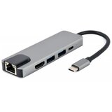 Gembird USB Type-C 5-in-1 multi-port adapter (Hub + HDMI + PD + LAN) | Eponuda.com