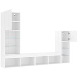 4-dijelni zidni TV elementi s LED bijeli od konstruiranog drva | shoptok.hr