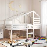  Visoki krevet s krovom bijeli 80 x 200 cm od masivne borovine | shoptok.hr