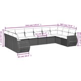  11-dijelni set vrtnih sofa od poliratana s jastucima sivi | shoptok.hr