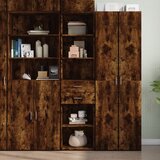 vidaXL Visoka komoda dimljeni hrast 45x42,5x185 cm konstruirano drvo Cijene