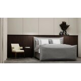 MID.YOU postelja boxspring 180 cm x 200 cm , tekstil srebrne barve | Shoptok.si