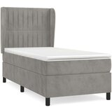Box spring krevet s madracem svjetlosivi 100x200 cm baršunasti | shoptok.hr