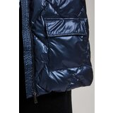 Marisse Navy Blue Metallic Quilted Jacket | ePonuda.com