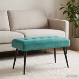  Klupa s gumbastim tkanjem Tirkizna 80 x 40 x 46 cm Baršun | shoptok.hr