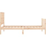  Okvir za krevet s uzglavljem 100x200 cm od masivnog drva | shoptok.hr