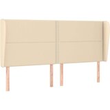  Vzglavje z ušesi krem 183x23x118/128 cm blago, (20954045) | Shoptok.si