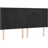 vidaXL LED uzglavlje crno 203 x 16 x 118/128 cm baršunasto | shoptok.hr