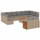  13-dijelni set vrtnih sofa s jastucima poliratan Bež | shoptok.hr