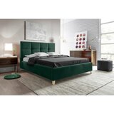 CARRYHOME OBLAZINJENA POSTELJA 140 cm x 220 cm , tekstil temno zelena | Shoptok.si