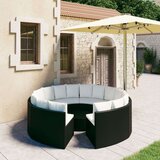 Poli 9-dijelni set vrtnih sofa od poliratana s jastucima crni | shoptok.hr