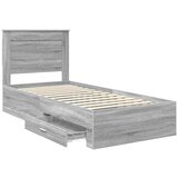  Okvir za krevet Sivi Sonoma i srebrna 75 x 190 cm | shoptok.hr