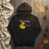 šta koja patka - duks sa kapuljačom crna