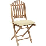  5-dijelni sklopivi vrtni blagovaonski set od bambusa Krema 40 x 40 x 7 cm | Shoptok.si