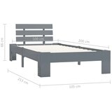  Okvir za krevet od masivne borovine sivi 100 x 200 cm | Shoptok.si