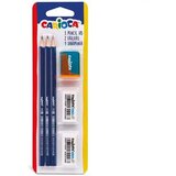 Carioca Školski pribor set od tri olovke, dvije gumice i šiljila - | shoptok.hr