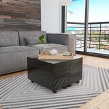  Stolić za kavu visoki sjaj crni 60x60x35 cm konstruirano drvo | Eponuda.com
