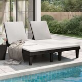 vidaXL Dvojni ležalnik črn 155x138x83 cm polipropilen | Shoptok.si