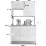 RESPEKTA Majhna Kuhinja Brez Aparatov Premium Marleen, 120cm | Shoptok.si
