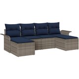 Sjedeća garnitura za vrt 6 kom. Siva poliratan 251 x 117 x 85 cm | Shoptok.si