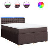 vidaXL Box spring postelja z vzmetnico temno rjav 140x190 cm blago, (21306394) | Shoptok.si
