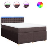 vidaXL Krevet s oprugama i madracem tamnosmeđi 140 x 190 cm od tkanine | shoptok.hr