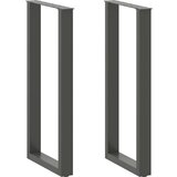 vidaXL Noge kavne mizice U-oblika 2 kosa antracit 40x(100-101)cm jeklo | Shoptok.si