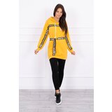Kesi Dress decorated with tape with inscriptions mustard | Shoptok.si
