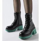 Gemre Black insulated ankle boots on a teal heel Cost Cene