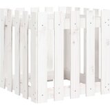 vidaXL Vrtno korito z ograjico belo 50x50x50 cm trdna borovina | Shoptok.si