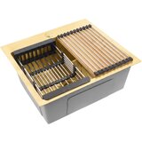 Rea Jekleno pomivalno korito s kompletom dodatkov Leo 50 Brush Gold Cene