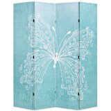 vidaXL Sklopiva sobna pregrada s uzorkom leptira 160 x 170 cm plava | shoptok.hr