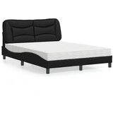 vidaXL Postelja z vzmetnico črna 140x190 cm umetno usnje Cene