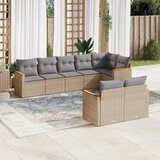  8-dijelni set vrtnih sofa s jastucima bež od poliratana | shoptok.hr