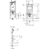 Geberit 111.794.00.1 Duofix 114 cm podometni splakovalnik za WC školjko (111.796.00.1) Cene