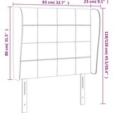  Uzglavlje s ušima tamnoplavo 83 x 23 x 118/128 cm baršunasto | Eponuda.com