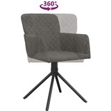  Vrtljiv jedilni stol 2 kosa temno siv žamet, (20699115) | Shoptok.si