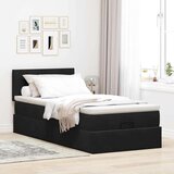 vidaXL Otomanski okvir kreveta s madraca crni 90x190cm baršunasti | shoptok.hr