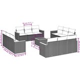  13-dijelni set vrtnih sofa s jastucima poliratan crni | shoptok.hr