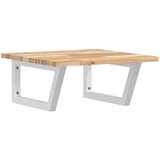  Zidna polica za umivaonik od čelika i masivnog bagremovog drva Smeđa 50 x 50 x 2 cm | shoptok.hr