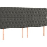Maison Chic Posteljno vzglavje - Vzglavna omarica 4 kosa temno siv 90x7x78/88 cm žamet, (22078162) Cene