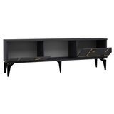 Hanah home TV polica Madera Anthracite Gold