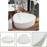 The Living Store Umivalnik Trikoten Bela Keramika 50,5x41x12 cm - Umivalnik, (21744812) Cene