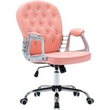 Maison Chic Vrtljiv pisarniški stol - računalniški stol roza umetno usnje, (21784382) | Shoptok.si