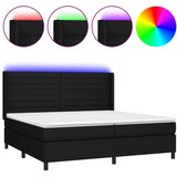  The Living Store Box spring postelja z vzmetnico LED črna 200x200 cm blago - Box Spring Postelja, (21496846) | Shoptok.si