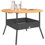  Vrtni stol s pločom od drva bagrema crni Ø 110x71 cm poliratan | shoptok.hr